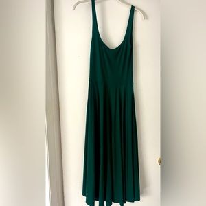 Fit and flare cotton green tank, reformation dress.
